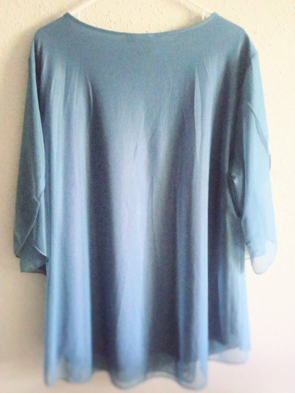 Sese Code Women 3XL Light Blue Flowy Lightweight 3/4 Sleeve Top/Tunic - Picture 3 of 9